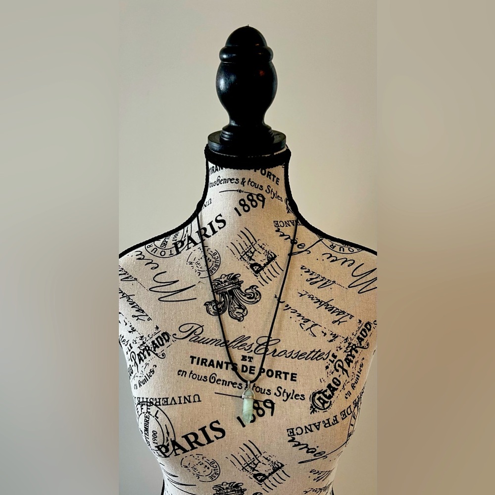 Clear/Light Turquoise Crystal Necklace